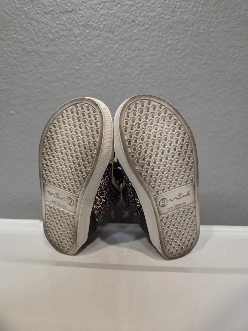 Nina Kids Glitter High-Top Boots in Silver, Black and White